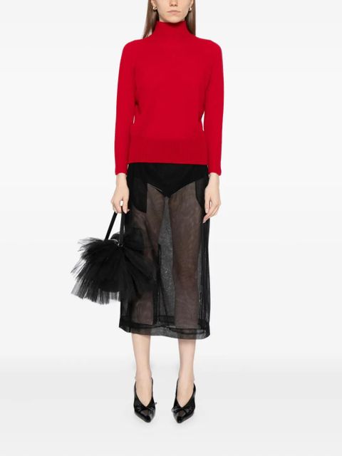 Simone Rocha cashmere funnel-neck top - Red - zdjęcie produktu nr 2