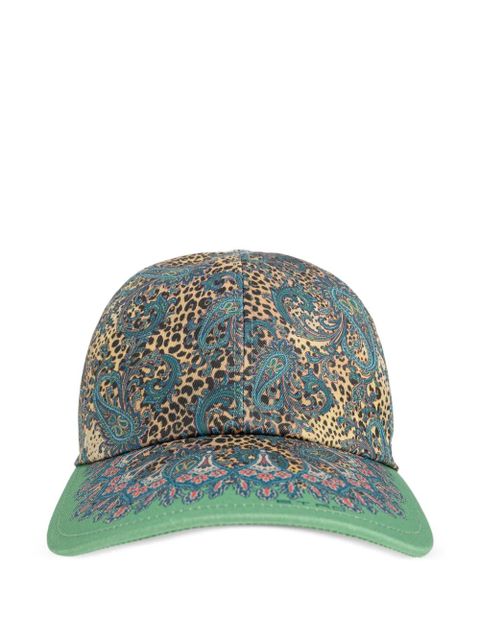 ETRO paisley-motifs animal-print baseball hat - Brown - zdjęcie produktu nr 1