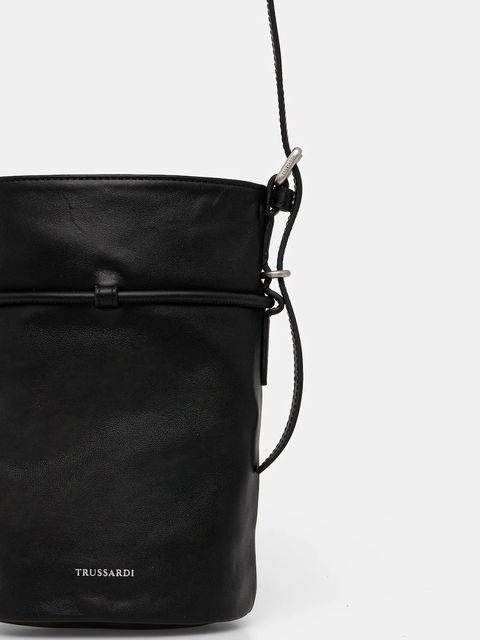 Trussardi torebka skórzana kolor czarny Z600E005977N