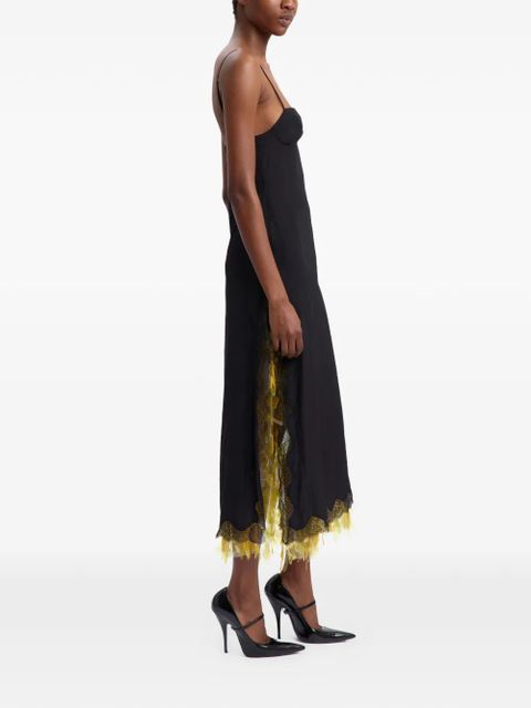 16Arlington lace-trim midi dress - Black