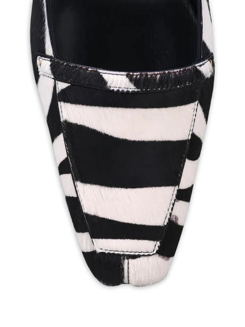 KHAITE Celia zebra-print pumps - White