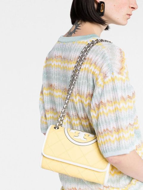 Tory Burch embossed and quilted cross-body bag - Yellow