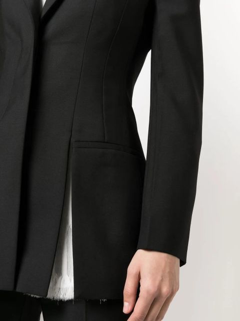 Givenchy shoulder-pads wool-mohair blazer - Black