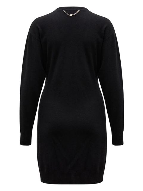 Rabanne button-embellished chain-detail mini dress - Black