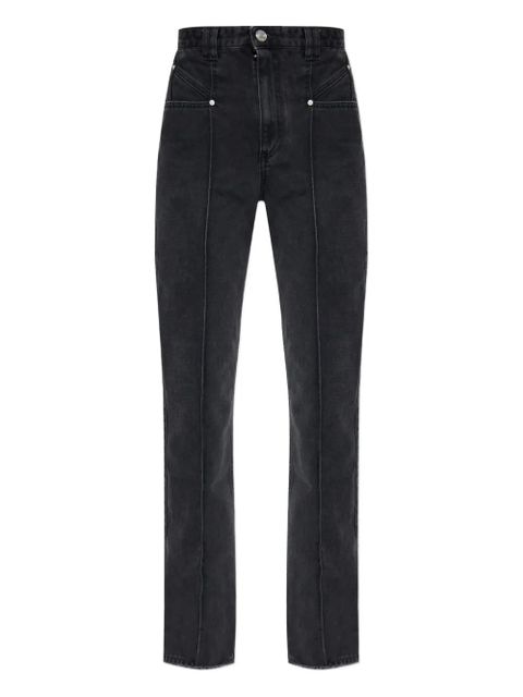 ISABEL MARANT Vetan centre-seam straight-leg jeans - BLACK - zdjęcie produktu nr 1