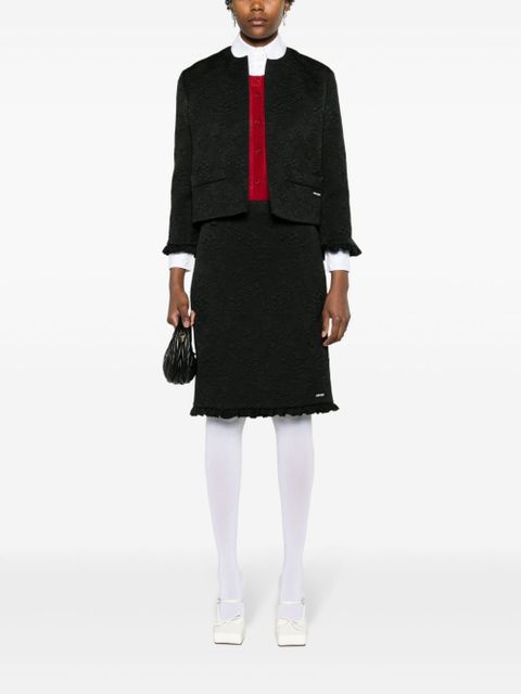 Miu Miu floral-matelassé pencil skirt - Black - zdjęcie produktu nr 2