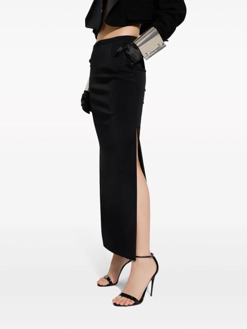 Dolce & Gabbana high-slitted cady maxi skirt - Black