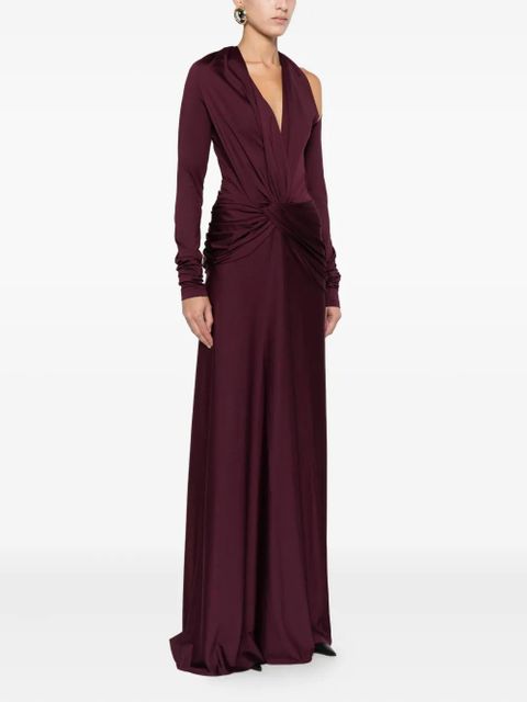 Victoria Beckham twisted long-sleeve dress - Red