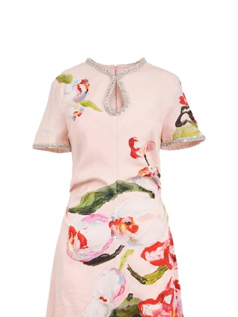 Acler Yeoford embellished floral-print maxi dress - Pink