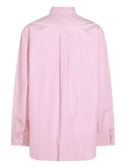 Miu Miu striped-pattern logo-embroidered shirt - Pink