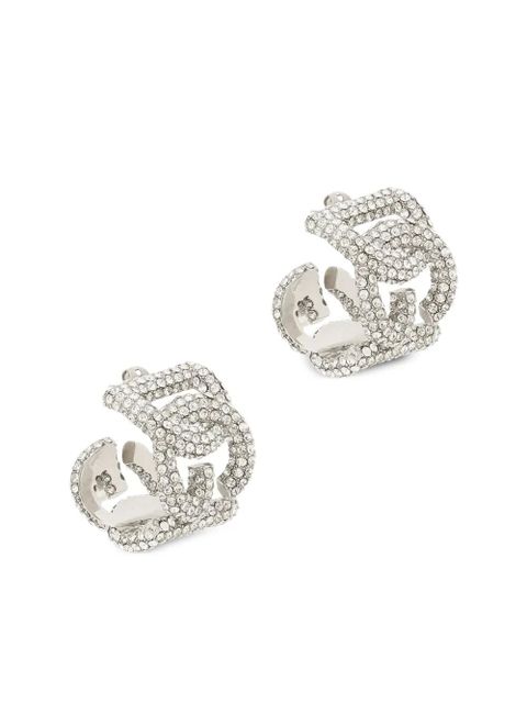 Dolce & Gabbana logo crystal-embellished earrings - Silver - zdjęcie produktu nr 2