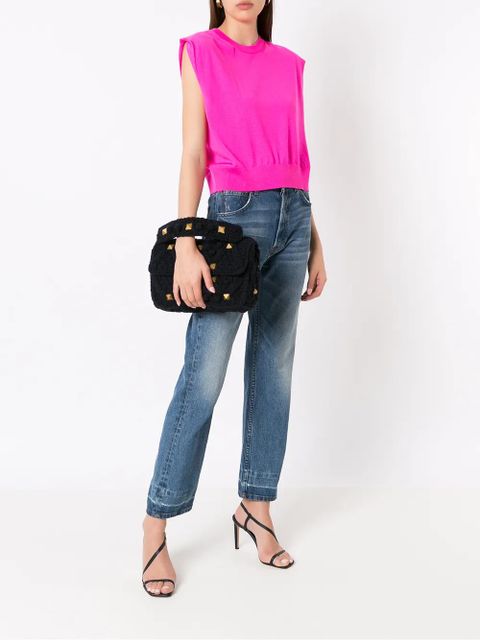 Valentino Garavani Rockstud knitted tote bag - Blue - zdjęcie produktu nr 2