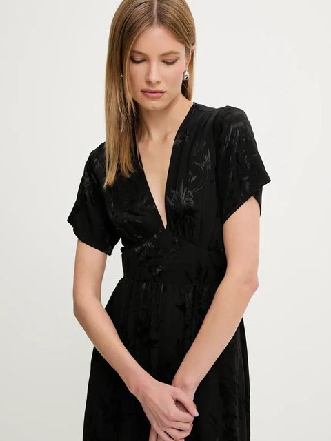 Answear.LAB sukienka kolor czarny maxi rozkloszowana - zdjęcie produktu nr 2