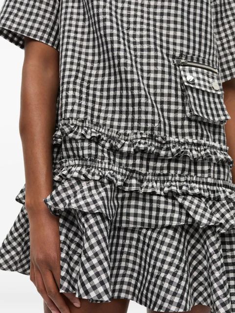 GANNI gingham-print dress - Black - zdjęcie produktu nr 2