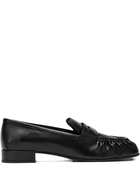 Prada ruched leather loafers - Black - zdjęcie produktu nr 1
