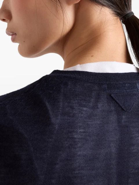 Prada cashmere and silk crew-neck sweater - Blue