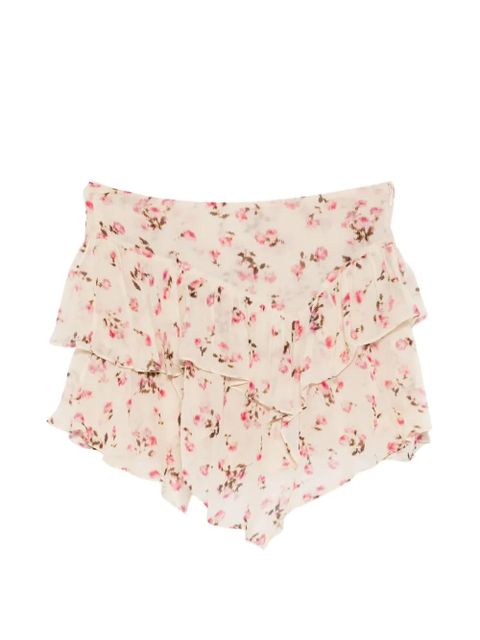 MARANT ÉTOILE ruffled floral skirt - Neutrals