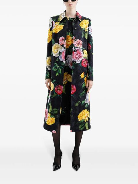 Dolce & Gabbana rose-print coat - Black - zdjęcie produktu nr 2