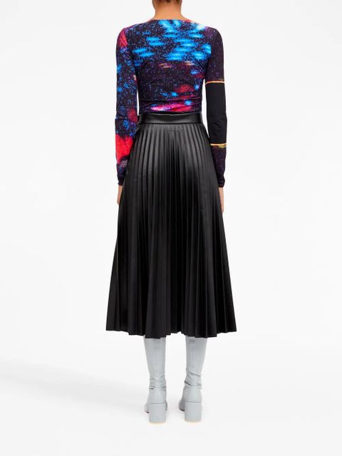 MM6 Maison Margiela pleated midi skirt - Black