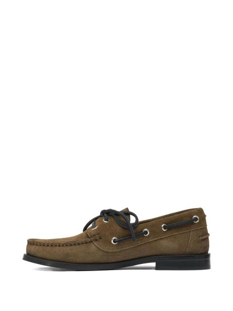 Aeyde Harris suede leather lace-up loafers - Brown