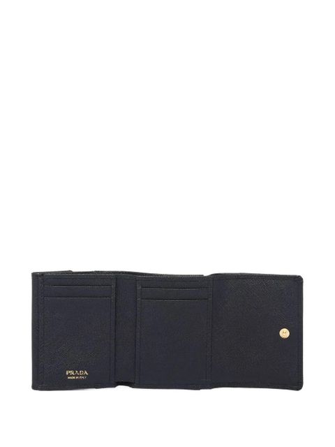 Prada logo-plaque leather wallet - Black