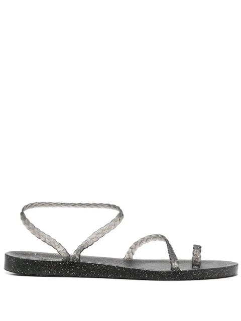 Ancient Greek Sandals glitter-detailed single-toe flip flops - Black - zdjęcie produktu nr 1