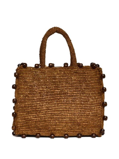 MC2 Saint Barth Colette bead-embellished raffia tote bag - Brown - zdjęcie produktu nr 2