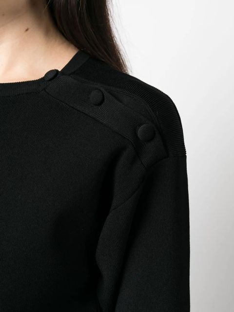 Yves Salomon fine-knit cropped sweatshirt - Black
