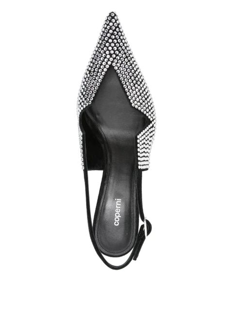 Coperni 60mm crystal-embellished slingback pumps - Black