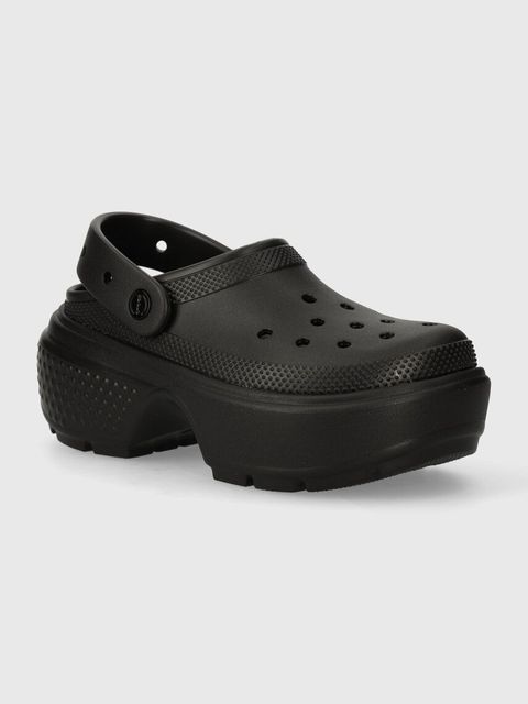 Crocs klapki Stomp Clog damskie kolor czarny na platformie 209347.001 - zdjęcie produktu nr 1