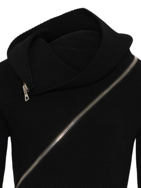 Jean Paul Gaultier ribbed zipped high-neck sweater - Black - zdjęcie produktu nr 2