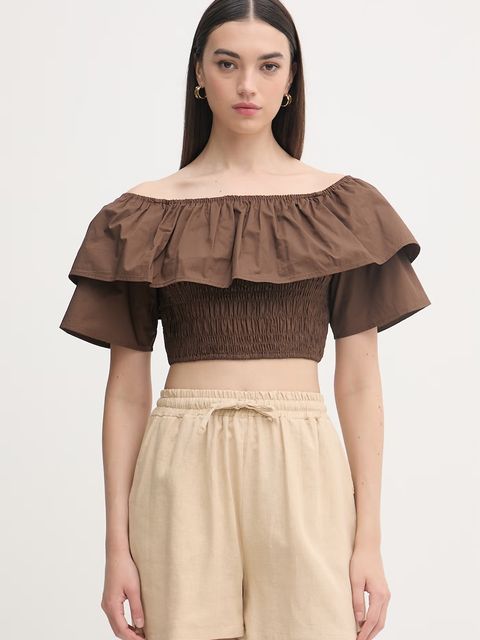 Gaudi bluzka z falbanką damska bawełniana - zdjęcie produktu nr 2