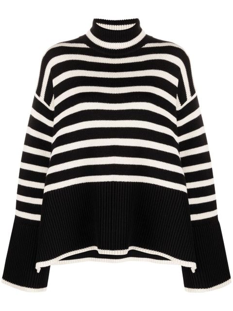 TOTEME Signature stripe knitted jumper - Black - zdjęcie produktu nr 1