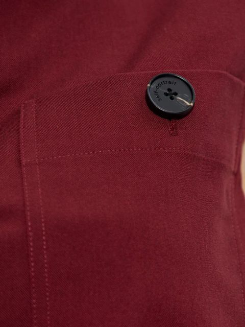 Self-Portrait belted pleated dress - Red