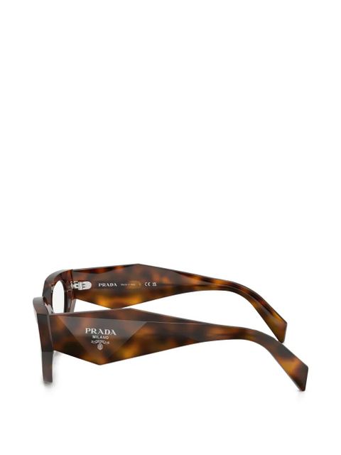 Prada Eyewear geometric-frame glasses - Brown