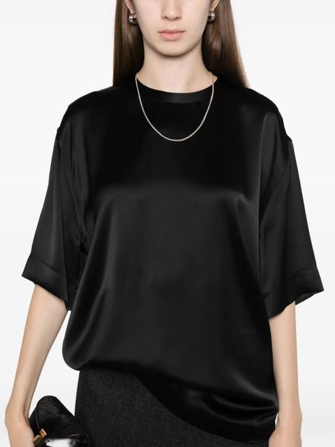 TOTEME satin T-shirt - Black