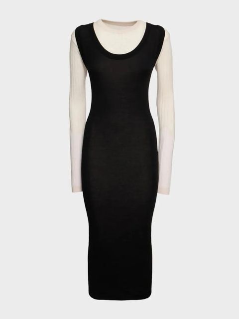 Marni crew-neck logo-embroidered dress - Black