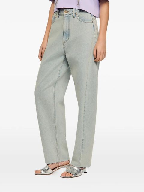 SANDRO frayed wide-leg jeans - Blue