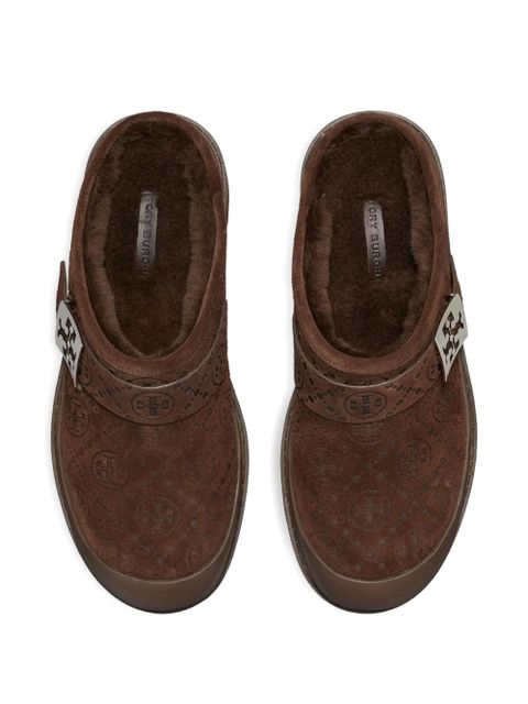 Tory Burch mellow shearling platform mules - Brown