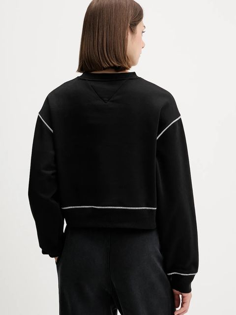 Tommy Jeans bluza damska kolor czarny z aplikacją DW0DW21587