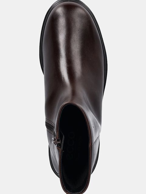 Ecco botki skórzane Metro Amsterdam Clean damskie kolor brązowy na płaskim obcasie 222063-01667