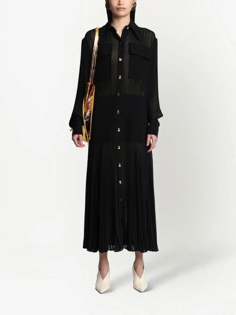 Proenza Schouler plissé-effect shirt dress - Black - zdjęcie produktu nr 2