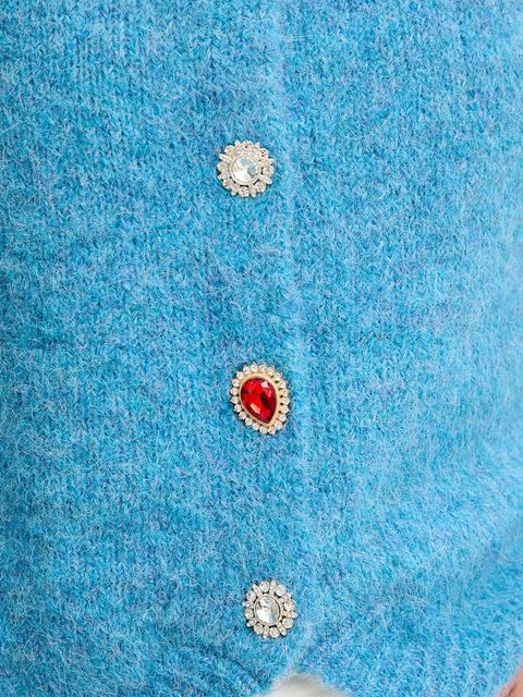 Answear.LAB kardigan z wełną damski kolor niebieski