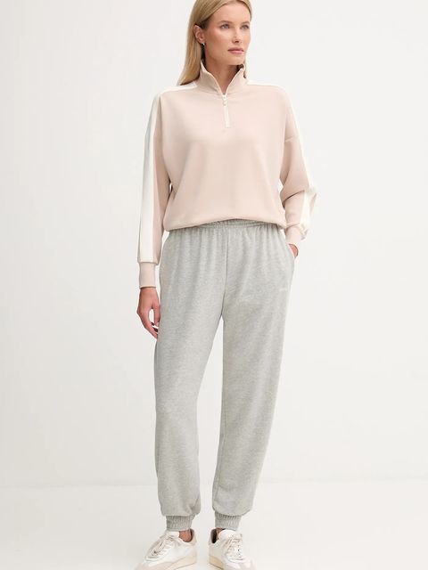 BOSS bluza lounge damska kolor beżowy gładka 50550718