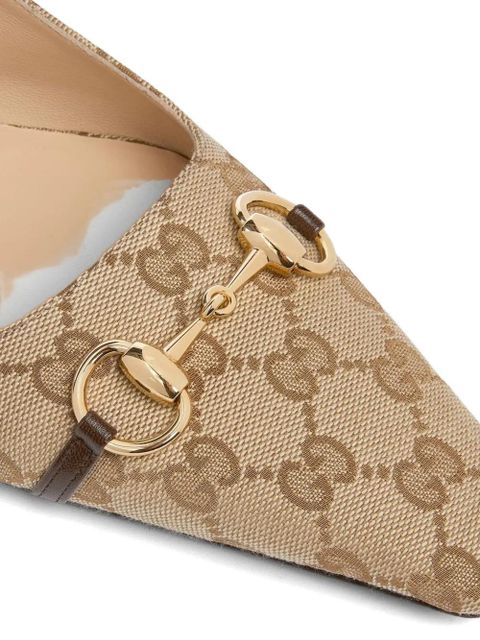Gucci Vittoria horsebit-detail GG-pattern ballet flats - Neutrals
