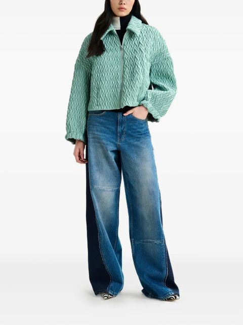 Essentiel Antwerp braid-quilted zip-front jacket - Green - zdjęcie produktu nr 2