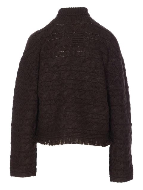 Guest In Residence cable-knit frayed sweater - Brown - zdjęcie produktu nr 2