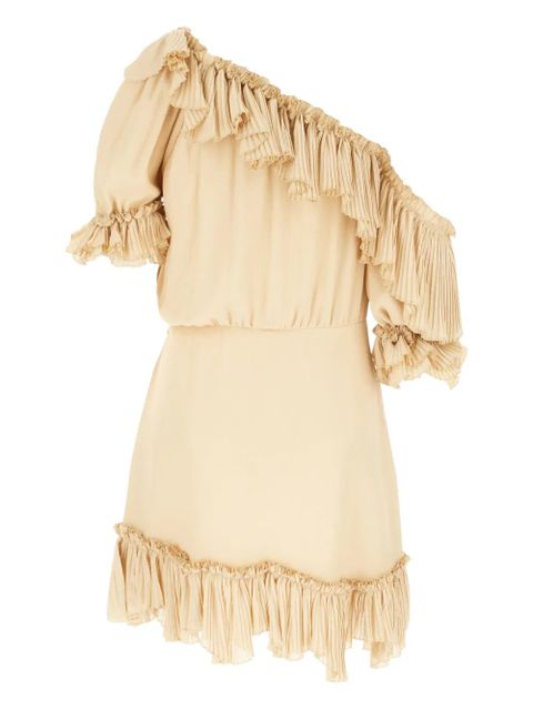 Saint Laurent ruffle-detail one-shoulder dress - Neutrals - zdjęcie produktu nr 2