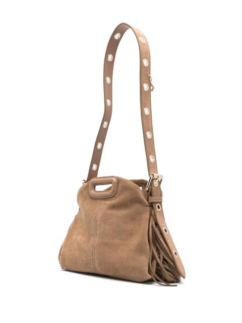 Maje mini Miss M suede bag - Brown