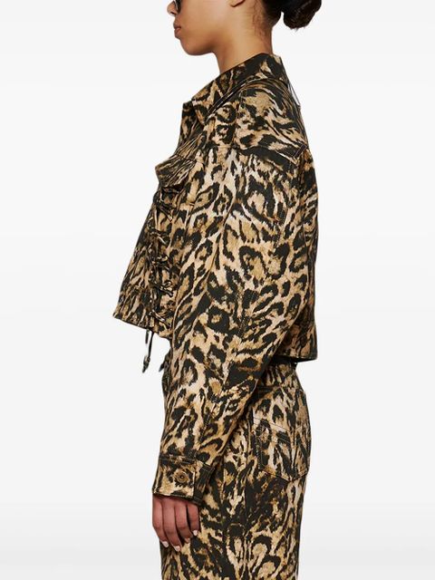 Jean Paul Gaultier Leopard-print denim jacket - Brown